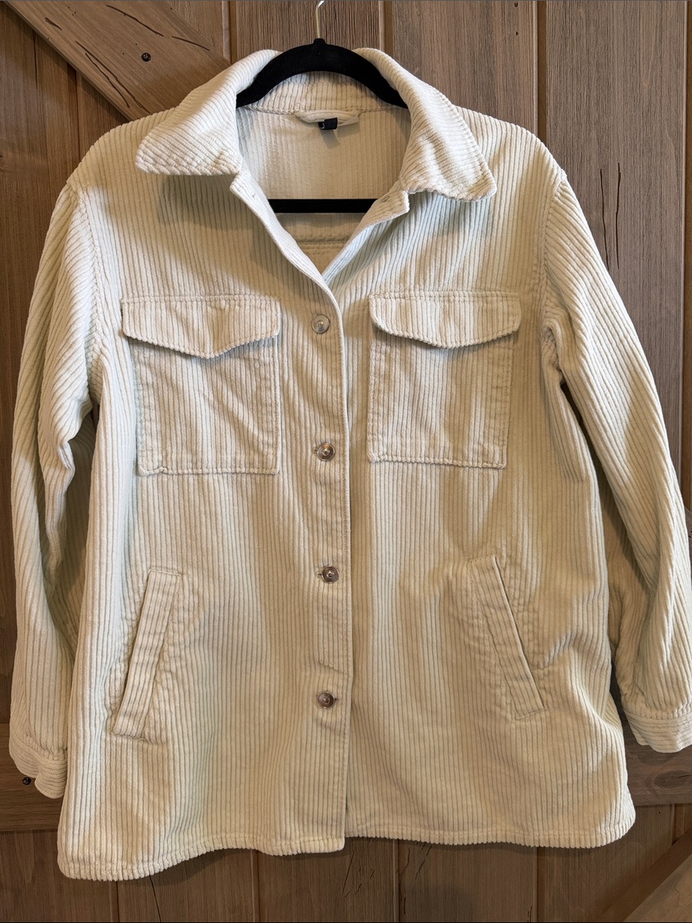 H&M Cream Corduroy Utility Jacket Size S